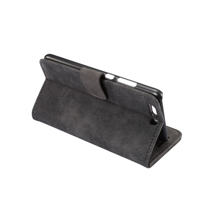 Retro Style Leather Wallet Flip Case Phone Accessory for Huawei P10 Plus - Black-5