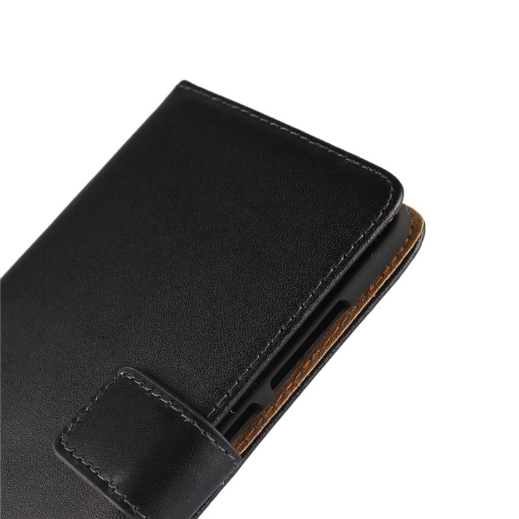 Genuine Split Leather Wallet Flip Case with Stand for Huawei Mate 9 Pro / Porsche Design - Black-7