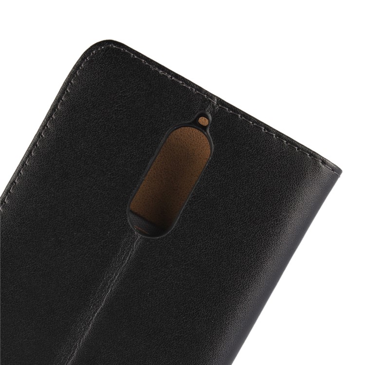 Genuine Split Leather Wallet Flip Case with Stand for Huawei Mate 9 Pro / Porsche Design - Black-8
