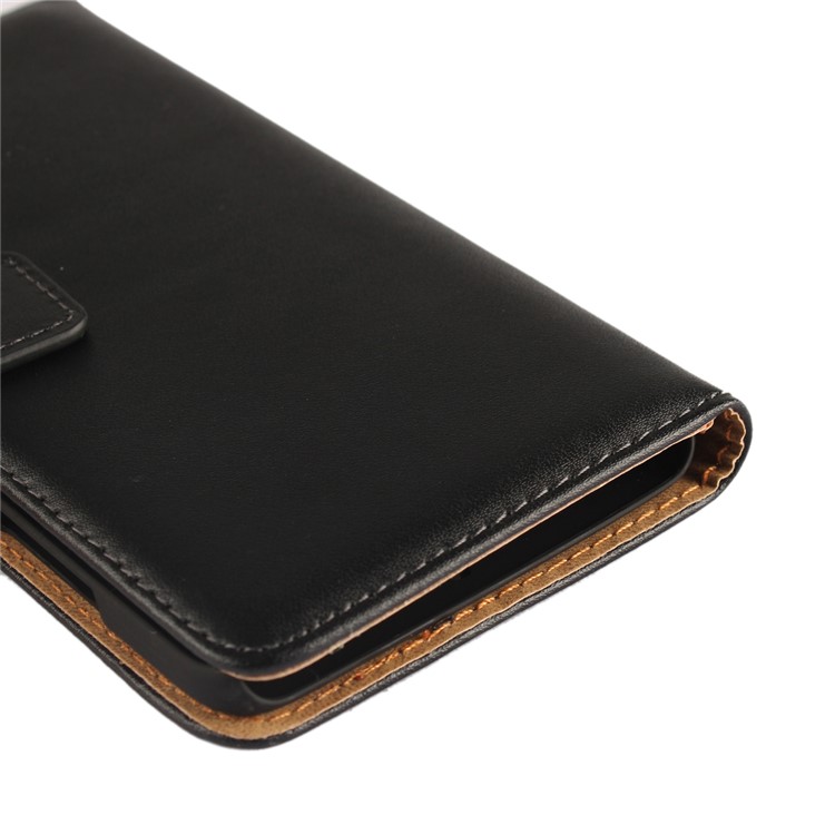 Genuine Split Leather Wallet Flip Case with Stand for Huawei Mate 9 Pro / Porsche Design - Black-9