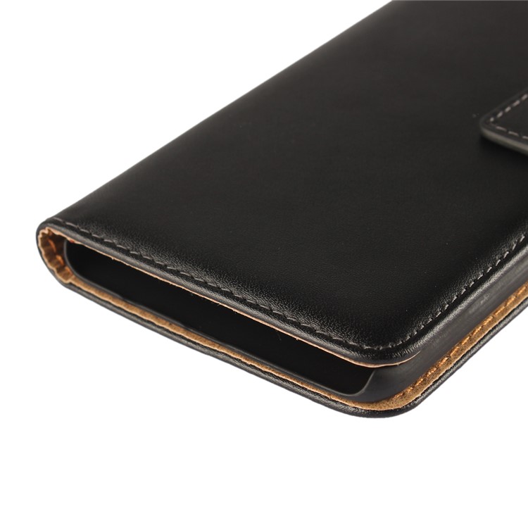 Genuine Split Leather Wallet Flip Case with Stand for Huawei Mate 9 Pro / Porsche Design - Black-10