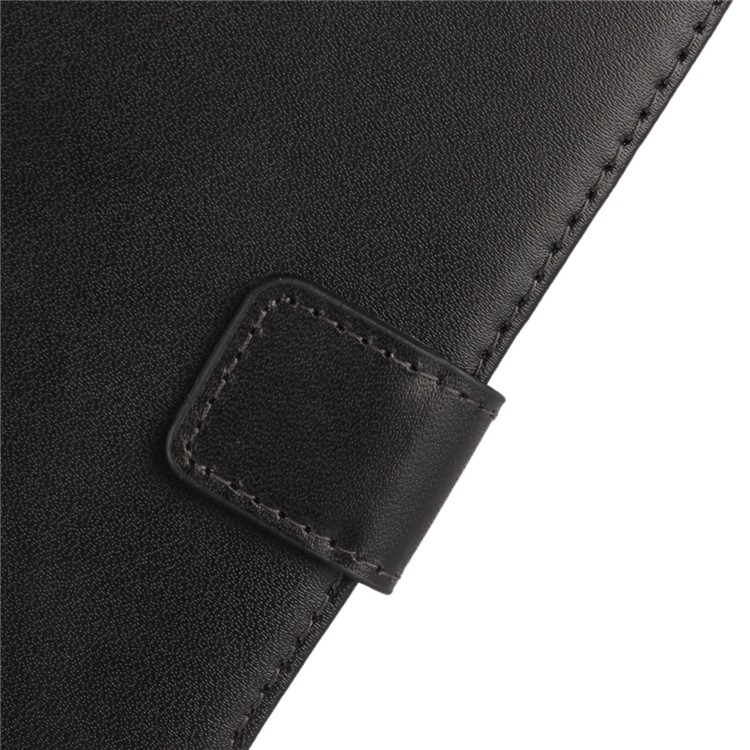 For Huawei nova Genuine Split Leather Wallet Stand Protective Case - Black-6