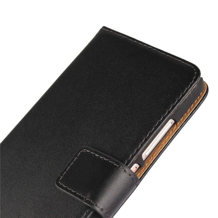 For Huawei nova Genuine Split Leather Wallet Stand Protective Case - Black-7