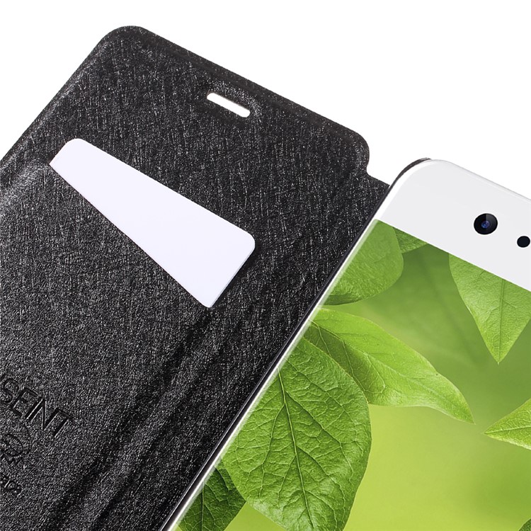 Silk Texture Leather Stand Card Slot Case for Huawei P10 Plus - Black-11