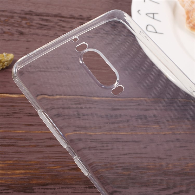 For Huawei Mate 9 Pro / Porsche Design Clear TPU Cell Phone Case with Anti-dust Plugs - Transparent-4