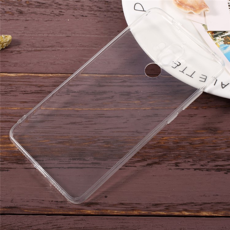 For Huawei Mate 9 Clear TPU Phone Case Shell with Anti-dust Plugs - Transparent-6