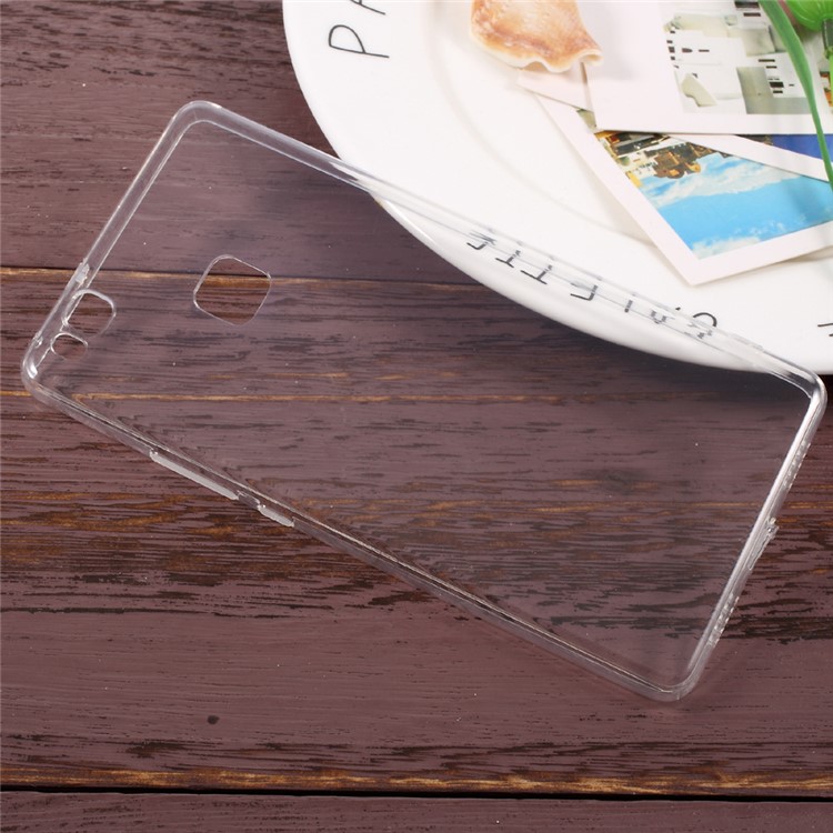 For Huawei P9 Lite / G9 Lite Clear TPU Back Case with Anti-dust Plugs - Transparent-3