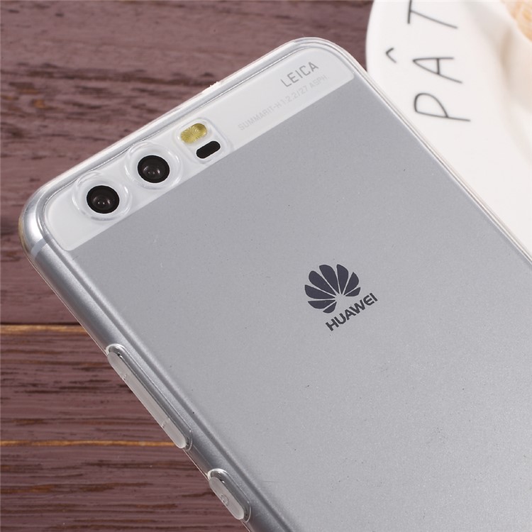 For Huawei P10 Plus Clear Soft TPU Phone Case Cover with Anti-dust Plugs - Transparent-4