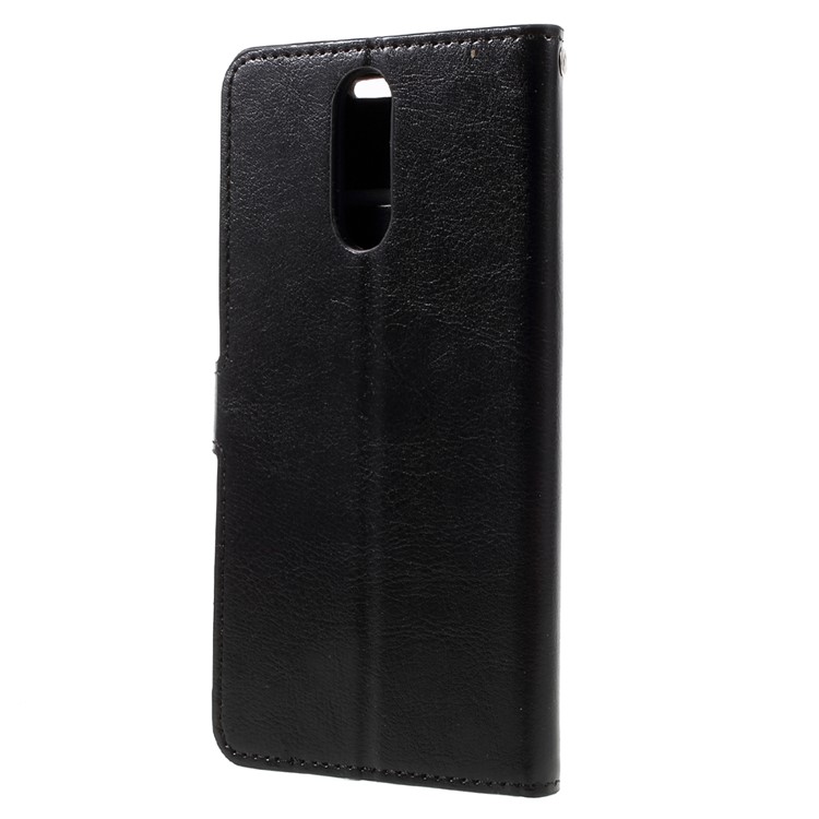 Crazy Horse Texture Leather Wallet Stand Case Cover for Huawei Mate 9 Pro/Mate 9 Porsche Design - Black-2