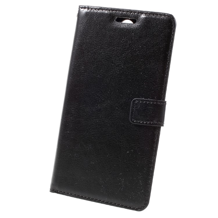 Crazy Horse Texture Leather Wallet Stand Case Cover for Huawei Mate 9 Pro/Mate 9 Porsche Design - Black-3