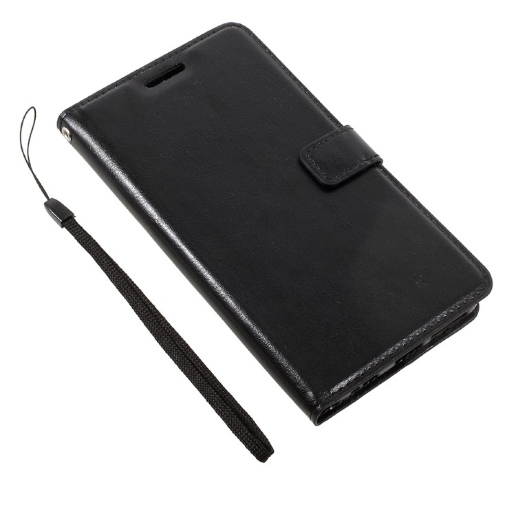 Crazy Horse Texture Leather Wallet Stand Case Cover for Huawei Mate 9 Pro/Mate 9 Porsche Design - Black-7