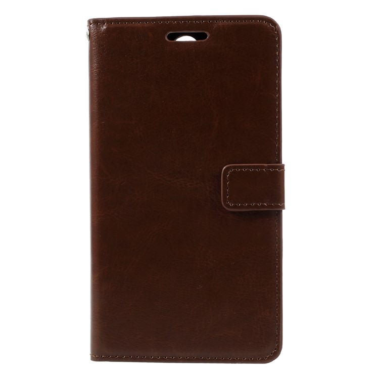 For Huawei Mate 9 Pro/Mate 9 Porsche Design Crazy Horse Texture Leather Wallet Stand Case Shell - Brown-1