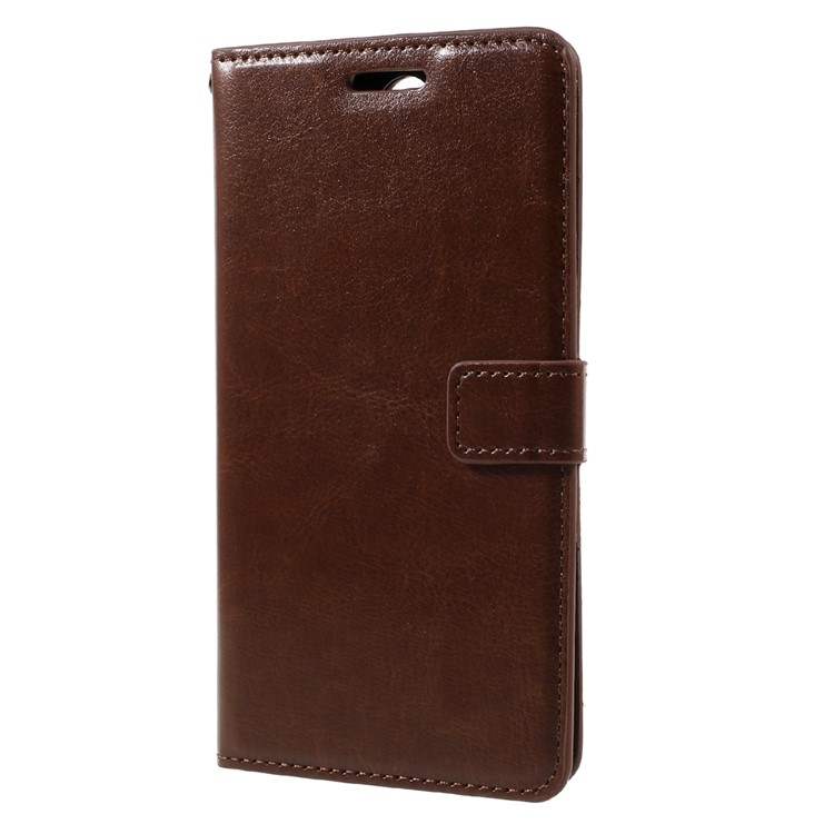 For Huawei Mate 9 Pro/Mate 9 Porsche Design Crazy Horse Texture Leather Wallet Stand Case Shell - Brown-2