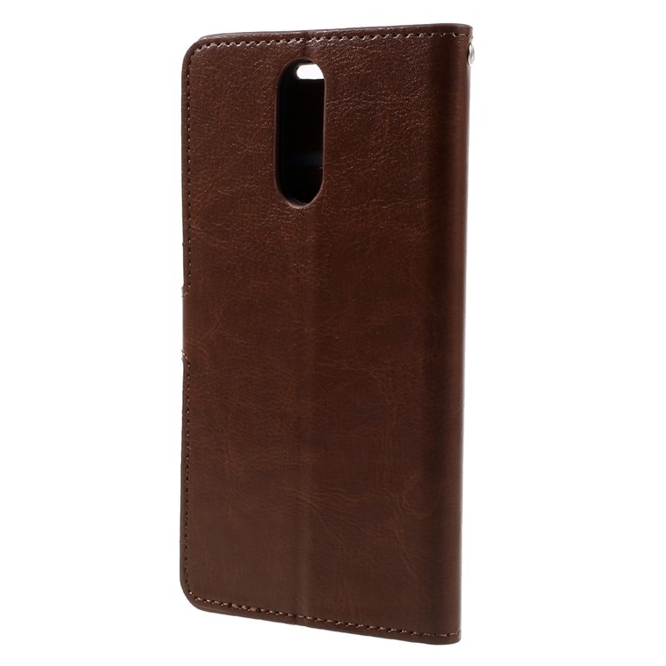 For Huawei Mate 9 Pro/Mate 9 Porsche Design Crazy Horse Texture Leather Wallet Stand Case Shell - Brown-3