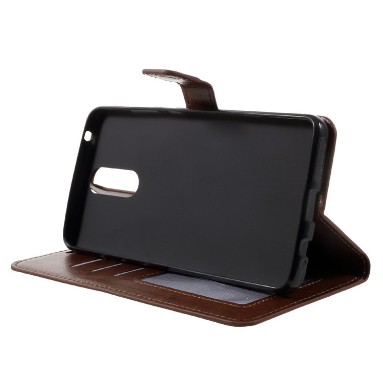 For Huawei Mate 9 Pro/Mate 9 Porsche Design Crazy Horse Texture Leather Wallet Stand Case Shell - Brown-4