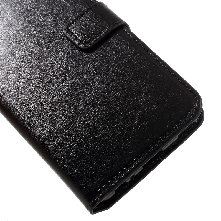 Crazy Horse ID/Credit Card Slots Leather Cellphone Case with Lanyard for Huawei P10 - Black-8