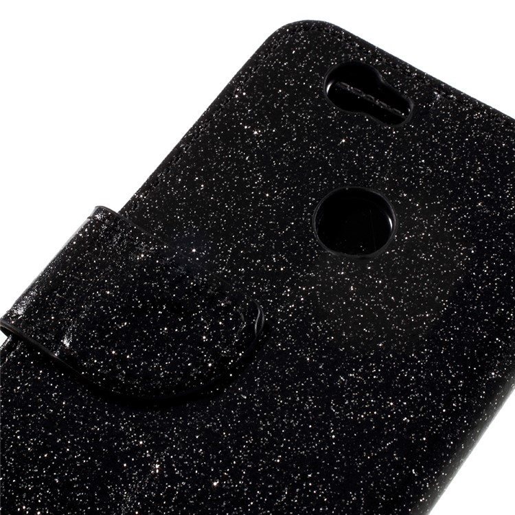 Glittery Smooth Leather Wallet Smartphone Case for Huawei Nova - Black-10