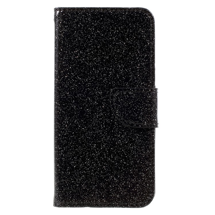Glittery Smooth Leather Wallet Smartphone Case for Huawei Nova - Black-3