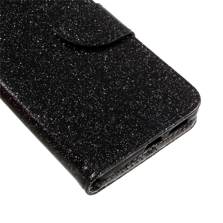 Glittery Smooth Leather Wallet Smartphone Case for Huawei Nova - Black-7