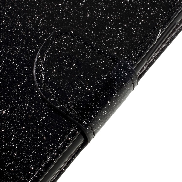 Glittery Smooth Leather Wallet Smartphone Case for Huawei Nova - Black-9