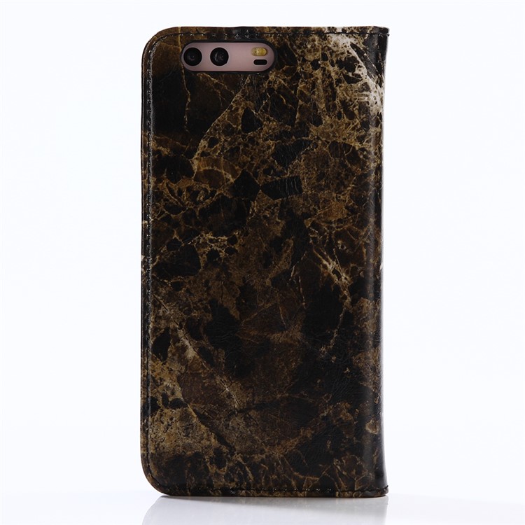 Marble Pattern Wallet Leather Phone Case Stand for Huawei P10 - Black-2