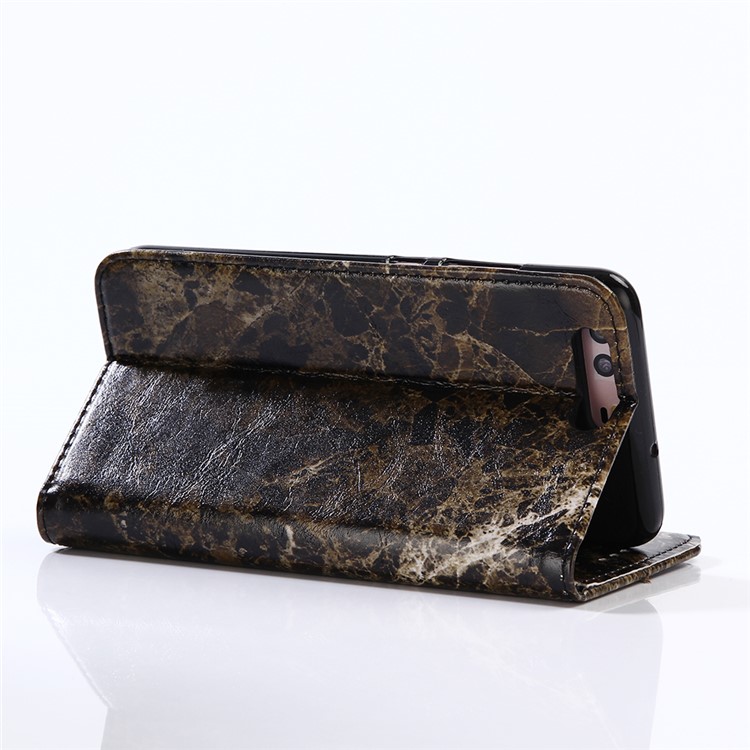 Marble Pattern Wallet Leather Phone Case Stand for Huawei P10 - Black-4