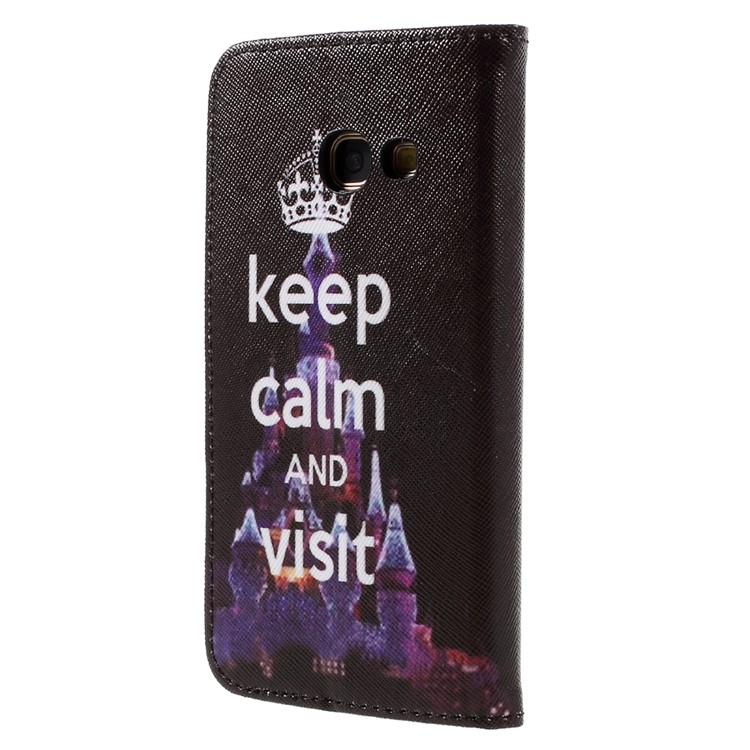 Patterned Wallet Stand Leather Cell Phone Case for Samsung A3 (2017) - Keep Calm And Visit-2