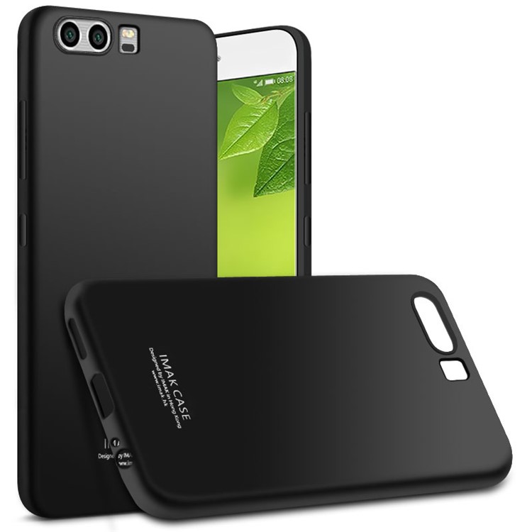 IMAK TPU Back Case with Anti-explosion Soft Screen Film for Huawei P10 - Metal Black-1