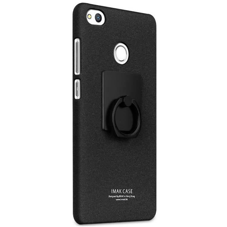 IMAK Cowboy Shell Matte PC Hard Case Cover with Ring Stand for Huawei P8 Lite (2017) / Honor 8 Lite - Black-2