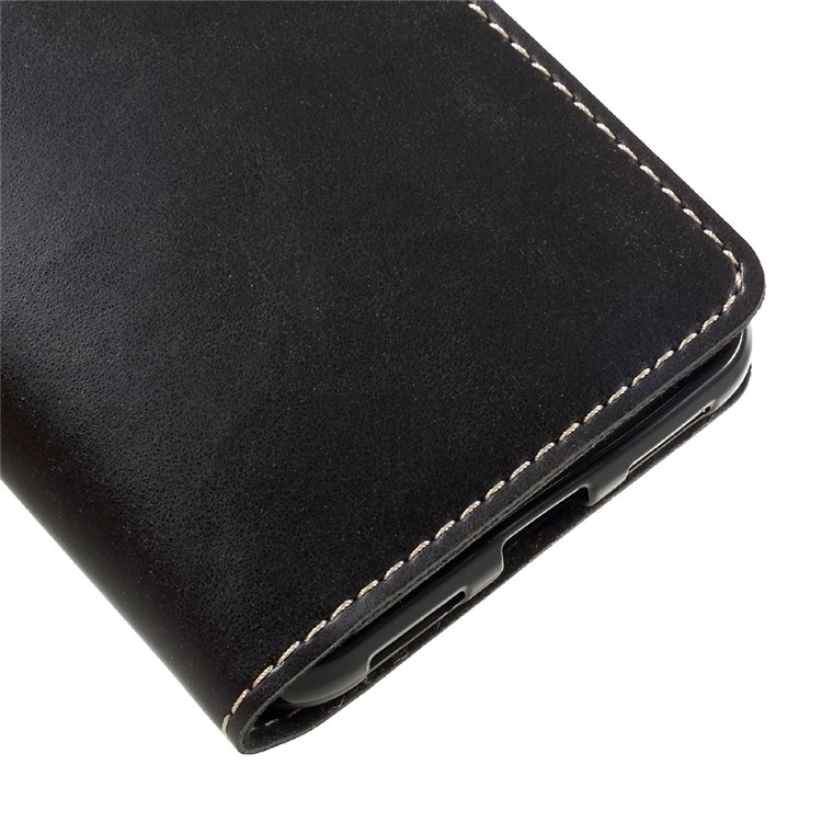 Button Closure Wallet PU Leather Case with Lanyard for Huawei P8 Lite (2017) / Honor 8 Lite - Black-6