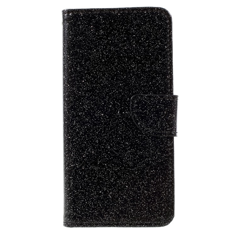 Flash Powder Leather Wallet Cell Phone Case for Huawei P10 - Black-3