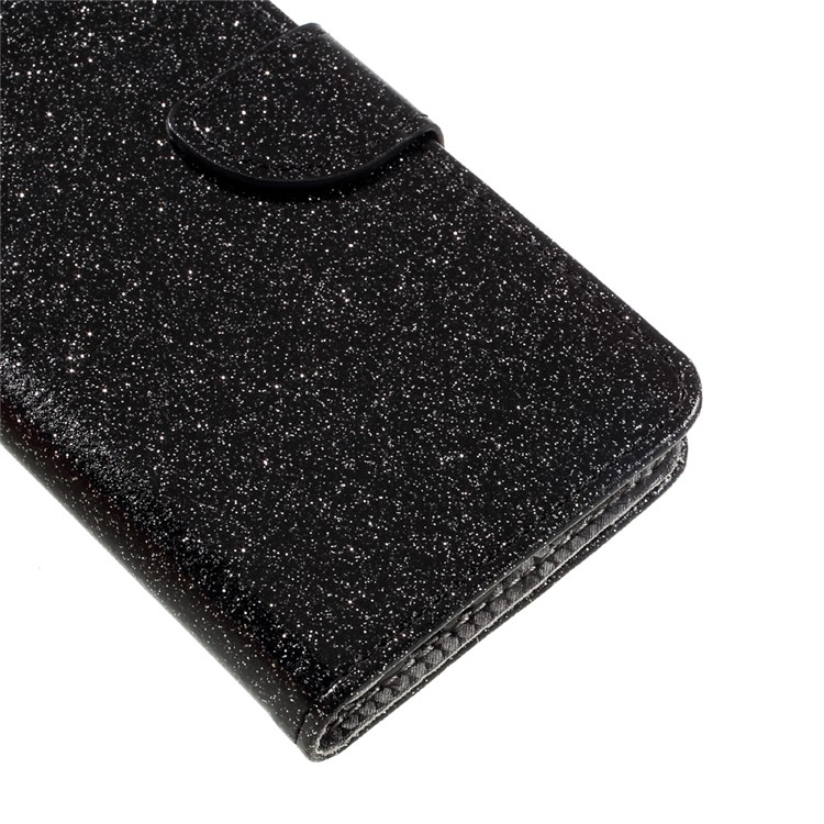 Flash Powder Leather Wallet Cell Phone Case for Huawei P10 - Black-7