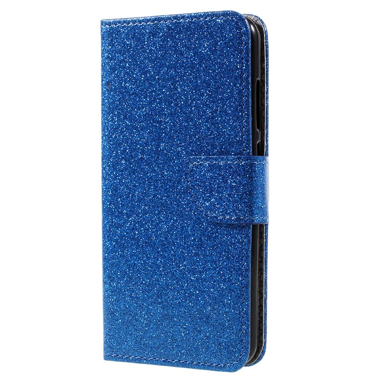 Glittery Smooth Wallet Leather Stand Flip Protective Cell Phone Cover for Huawei P10 Lite - Blue-2