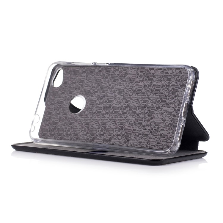 Sea Shell Style Magnetic Absorbed Leather Case with Card Slot for Huawei P8 Lite (2017) / Honor 8 Lite - Black-4