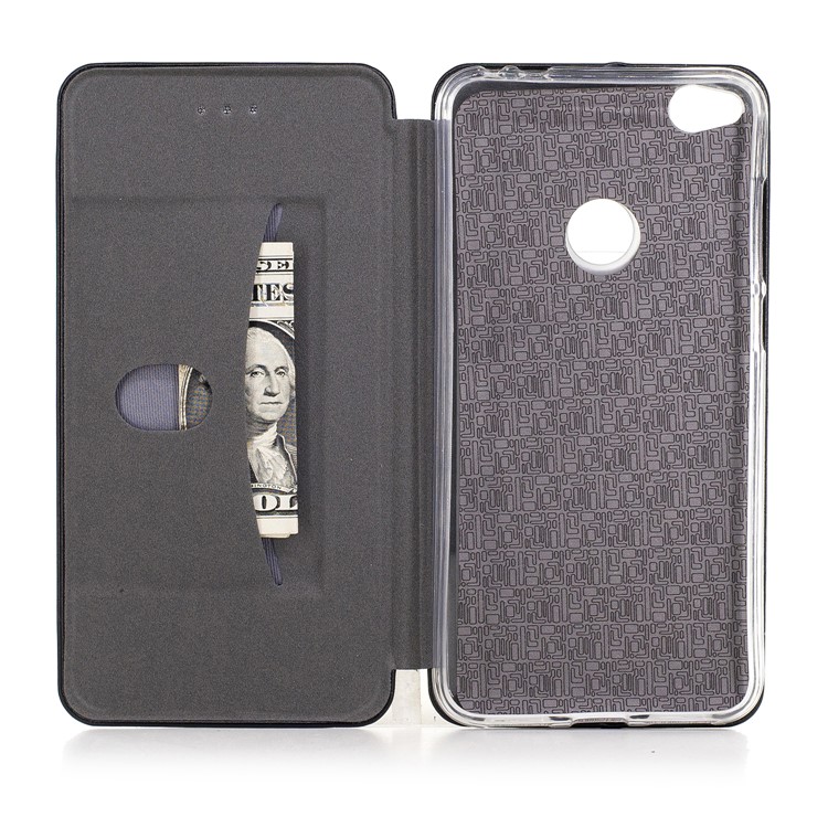 Sea Shell Style Magnetic Absorbed Leather Case with Card Slot for Huawei P8 Lite (2017) / Honor 8 Lite - Black-7
