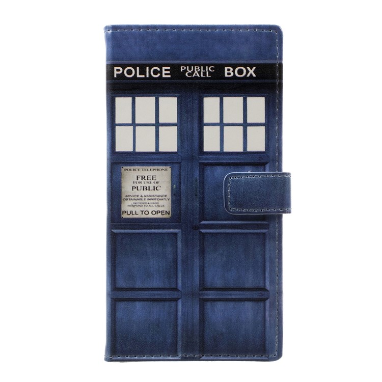 Pattern Printing Leather Wallet Smartphone Case for Huawei P10 - Police Public Call Box-1