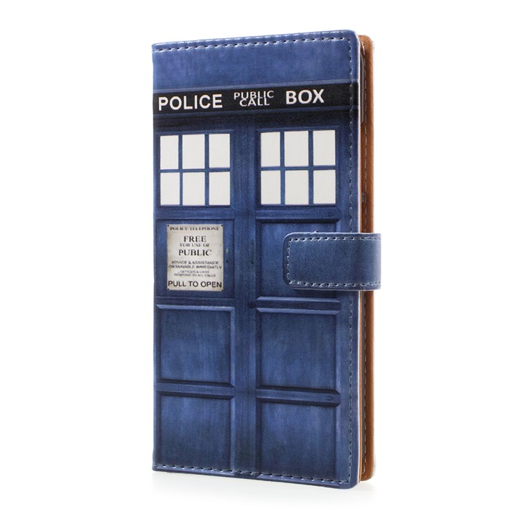 Pattern Printing Leather Wallet Smartphone Case for Huawei P10 - Police Public Call Box-2