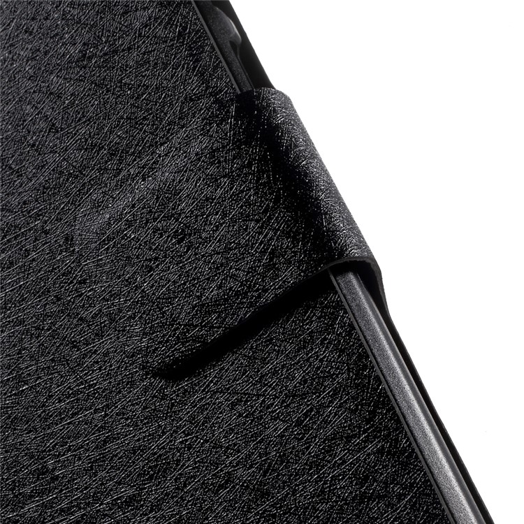 Silk Texture Leather Folio Flip Cover for Huawei Honor 8 Pro / Honor V9 - Black-7