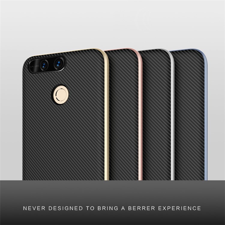 Carbon Fiber Texture PC TPU Back Case for Huawei Honor 8 Pro / Honor V9 - Silver-4