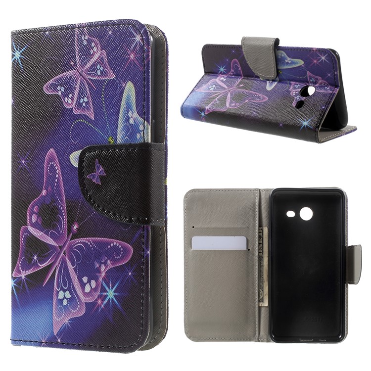 Patterned Leather Wallet Case for Samsung Galaxy J5 (2017) - Shiny Butterflies-1