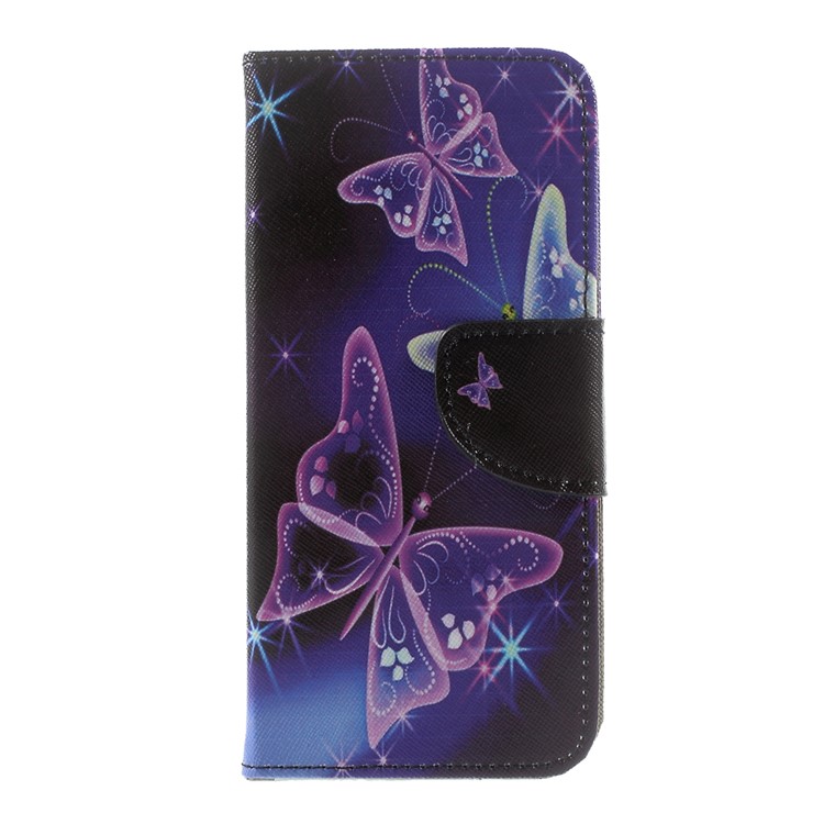 Patterned Leather Wallet Case for Samsung Galaxy J5 (2017) - Shiny Butterflies-2