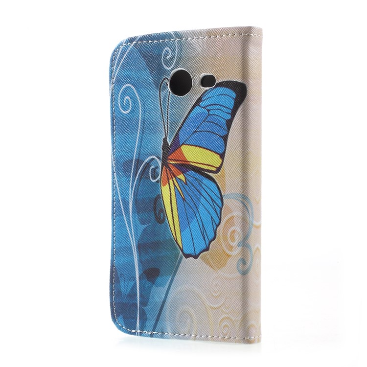 Patterned Magnetic Leather Wallet Case for Samsung Galaxy J5 (2017) - Blue Butternfly-3