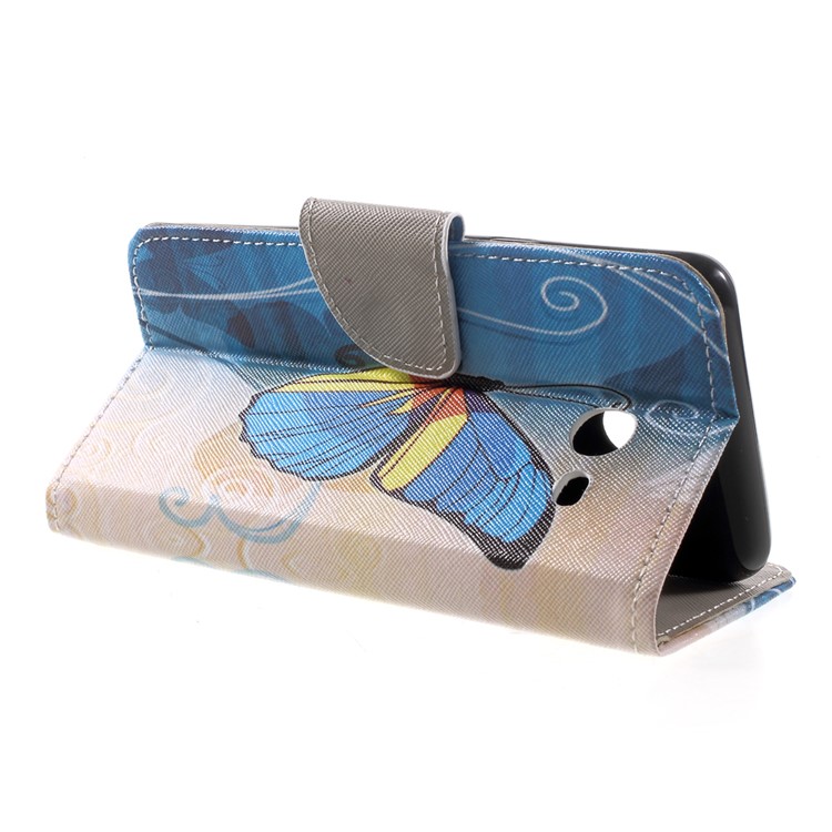 Patterned Magnetic Leather Wallet Case for Samsung Galaxy J5 (2017) - Blue Butternfly-4
