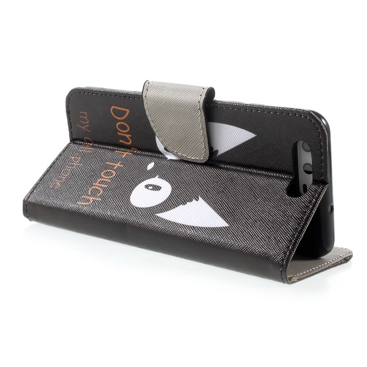 Patterned Leather Wallet Cell Phone Case for Huawei P10 - Monster and Warning-5