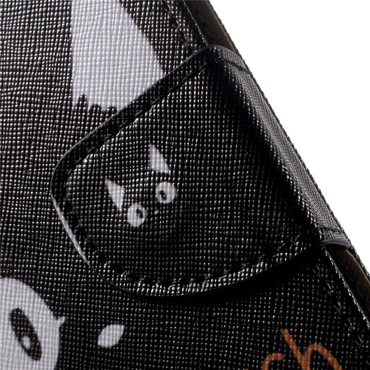 Patterned Leather Wallet Cell Phone Case for Huawei P10 - Monster and Warning-7