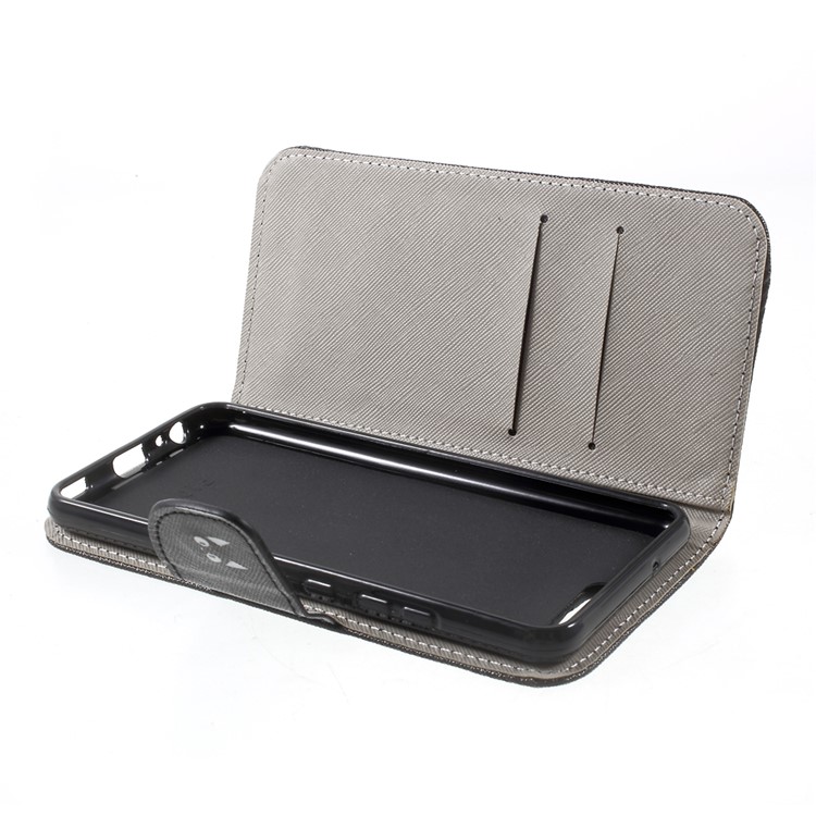 Patterned Leather Wallet Cell Phone Case for Huawei P10 - Monster and Warning-9