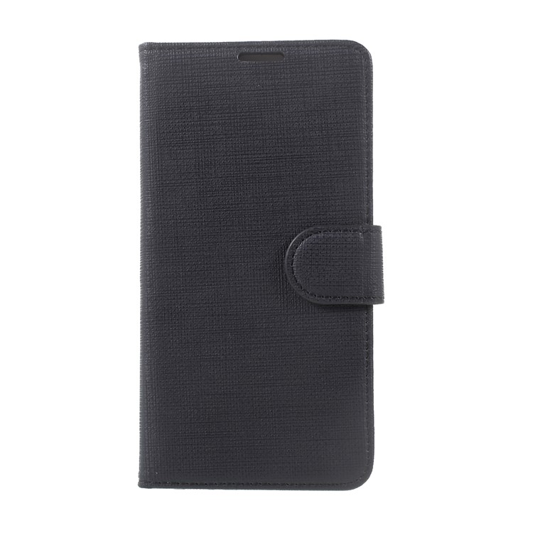 Cloth Texture Flip Stand Leather Wallet Cover for Huawei P10 - Black-2