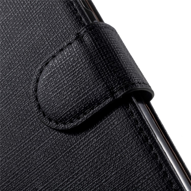 Cloth Texture Flip Stand Leather Wallet Cover for Huawei P10 - Black-9