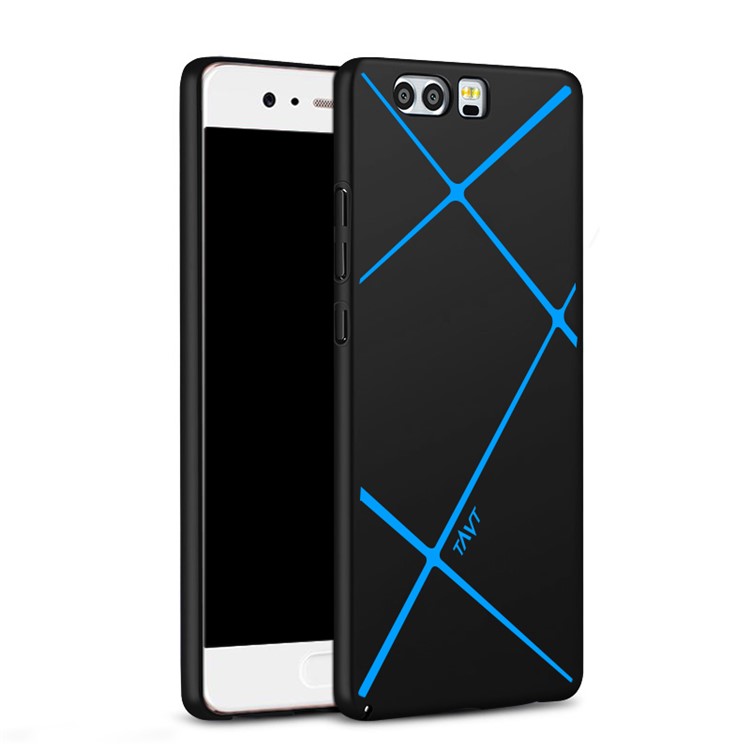 TAVT Lines Pattern Matte Wrapped PC Case for Huawei P10 - Black-2