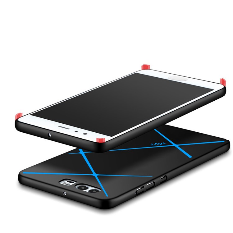 TAVT Lines Pattern Matte Anti-fingerprint PC Case for Huawei P10 Plus - Black-2
